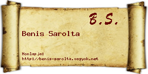 Benis Sarolta névjegykártya