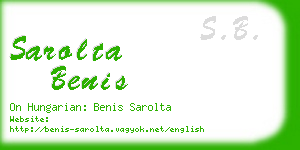 sarolta benis business card